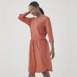 Pact Women's Midi Dress in Rust